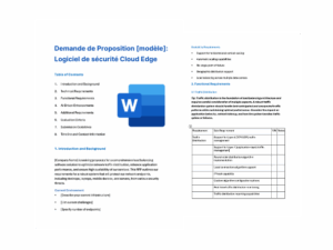 Demande de Proposition: Logiciel de sécurité Cloud Edge