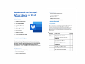 Angebotsanfrage: Softwarelösung zur Cloud-Dateisicherheit