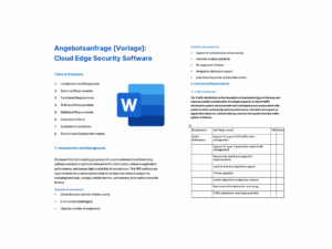 Angebotsanfrage: Cloud Edge Security Software