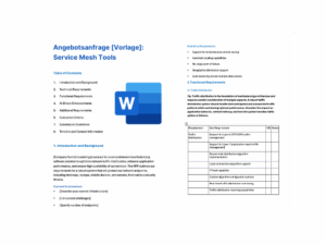Angebotsanfrage: Service Mesh Tools
